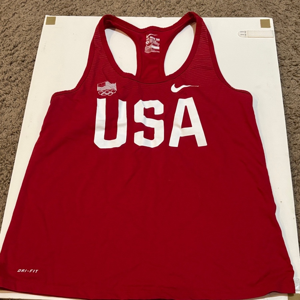 Nike Women's Red USA Dri-FIT Tank Top